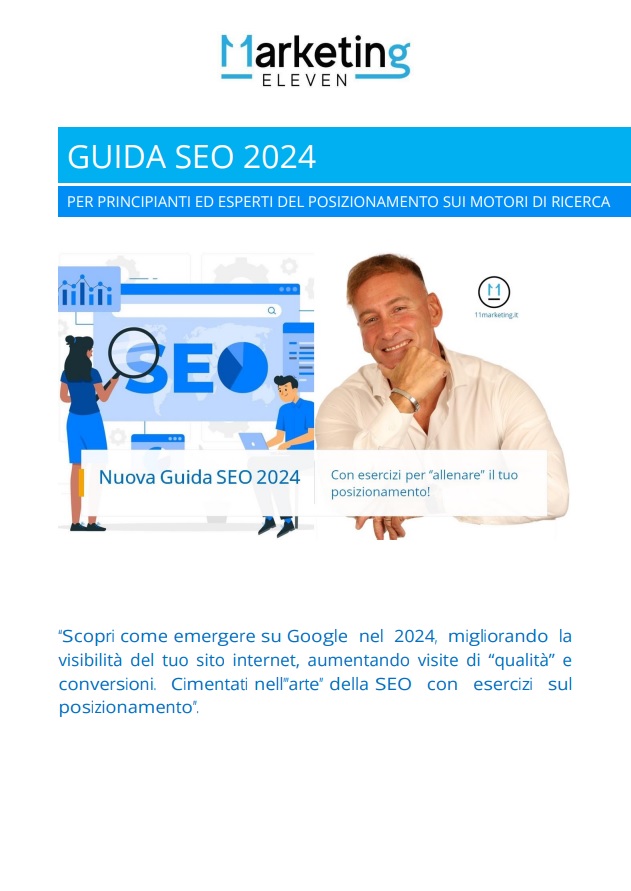 Guida SEO 2024, copertina nuovo manuale seo 2024 posizionamento sui motori di ricerca ok